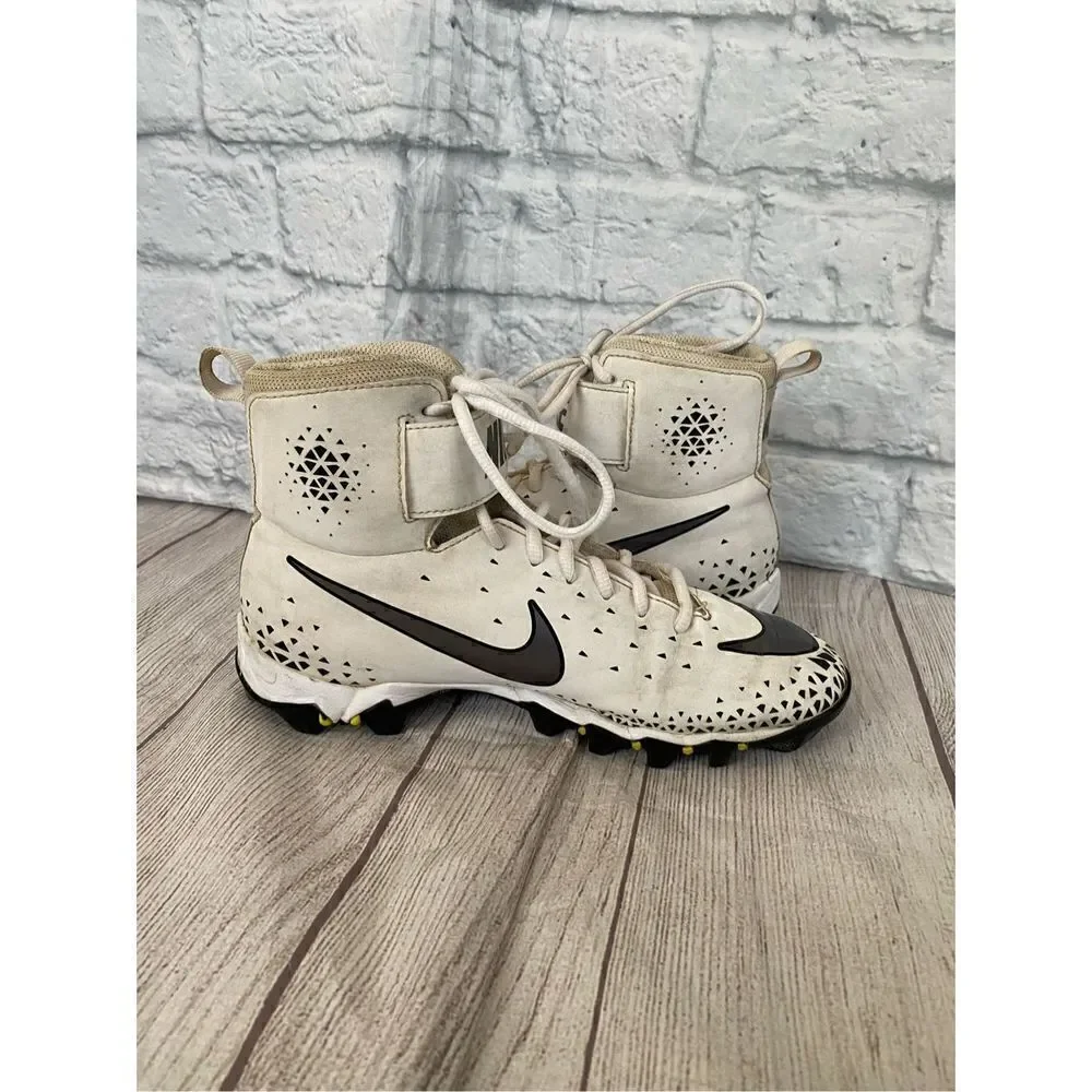Nike fastflex boys youth 5 football cleats w/high ankle support white/grey